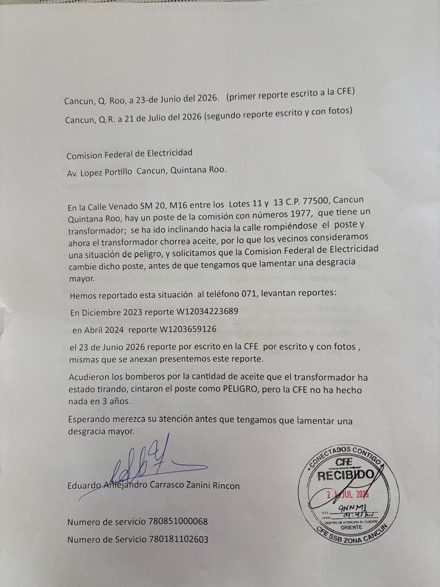 PoyatoSandra's tweet photo. @CFEmx @EmiliaCallejaA @GobAgs @UCSCampeche @GobiernoEdoChih @BCGobierno @GobBCS @ChiapasGobierno @GobCDMX @gobdgo @Edomex @gobgente Hola este reporte tiene tres años pueden por favor apoyarnos con esto? https://t.co/89wf8jnMTJ