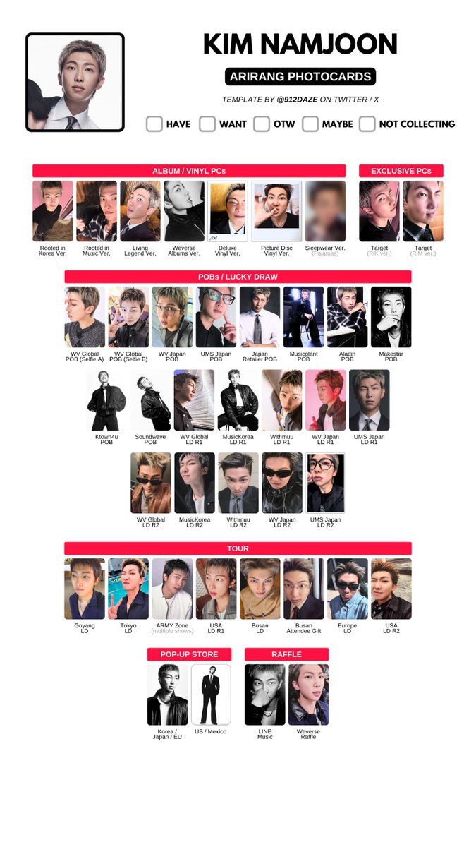 BTSトレカ類 BTS THE 5TH ALBUM PC PHOTOCARD WISHLIST WL TEMPLATES