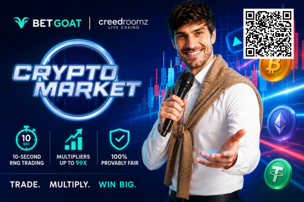 Betgoatcasino's tweet photo. 📈 NEW at BetGoat! Crypto Market by CreedRoomz has arrived.
⚡ 10-second rounds
📈 Up to 99x multipliers
🎙️ Live presenters
🔒 Provably fair gameplay
Ready to trade the market?
Sign up by scanning the QR code in the banner and start playing today.
#BetGoat #CryptoMarket https://t.co/xQDY7JkGGp