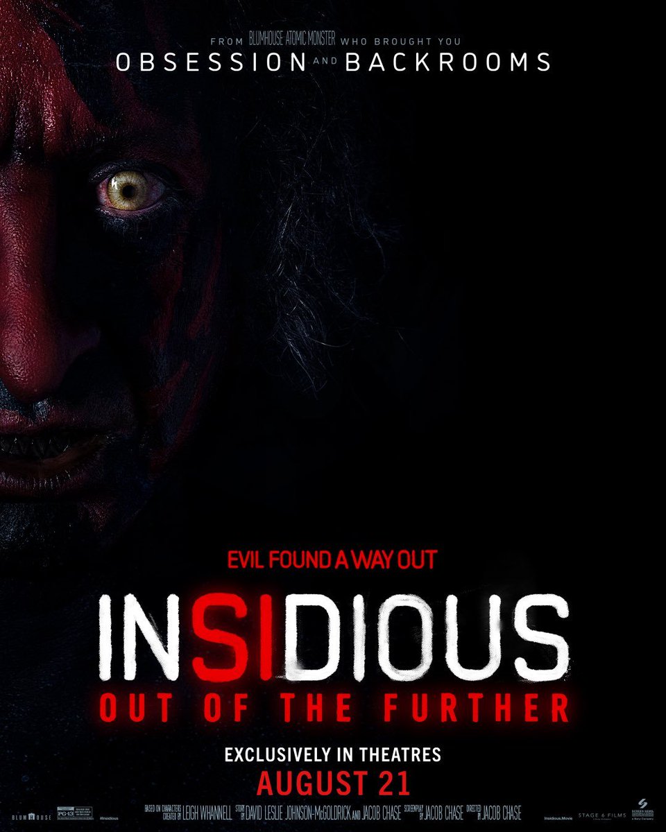 HabisNontonFilm's tweet photo. Poster INSIDIOUS: OUT OF THE FURTHER. Sekarang ada karakter baru, bukan keluarga Lambert lagi.

Film ke-6 franchise INSIDIOUS ini akan tayang Agustus di bioskop!

Dari 5 yang udah rilis, mana yang kamu suka? https://t.co/sTYalMOZ3X