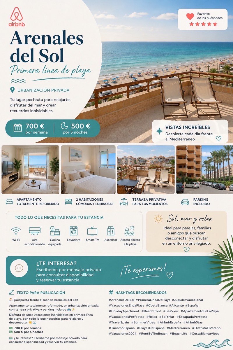 Badell_Realtor's tweet photo. 🌊 ¡Despierta cada mañana con el Mediterráneo frente a ti! ☀️

¿Buscas unos días de descanso en un lugar privilegiado? Este espectacular apartamento en Arenales del Sol, ubicado en primera línea de playa, es el lugar perfecto para disfrutar del sol, el mar y la tranquilidad. https://t.co/wLPSggAWIK