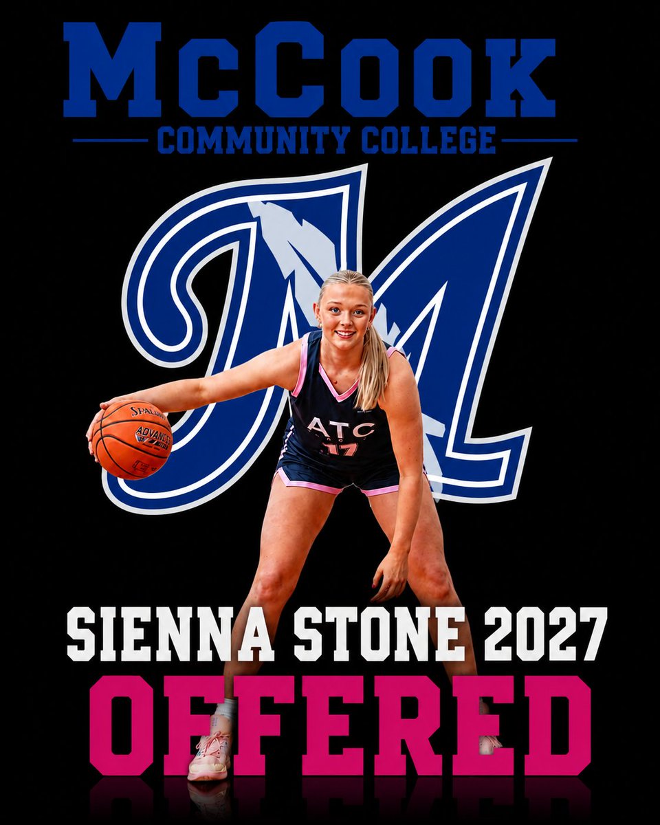 SiennaStone08's tweet photo. Excited to receive an offer from McCook Community College today. Thank you to Head Coach Brandon Pritchett for believing in me and giving me this opportunity. I really appreciate the phone call and getting to know me.
@ATCACADEMYAUS @CoachP_MCC @MCCIndians 
#class2027 #basketball #ATCAcademy