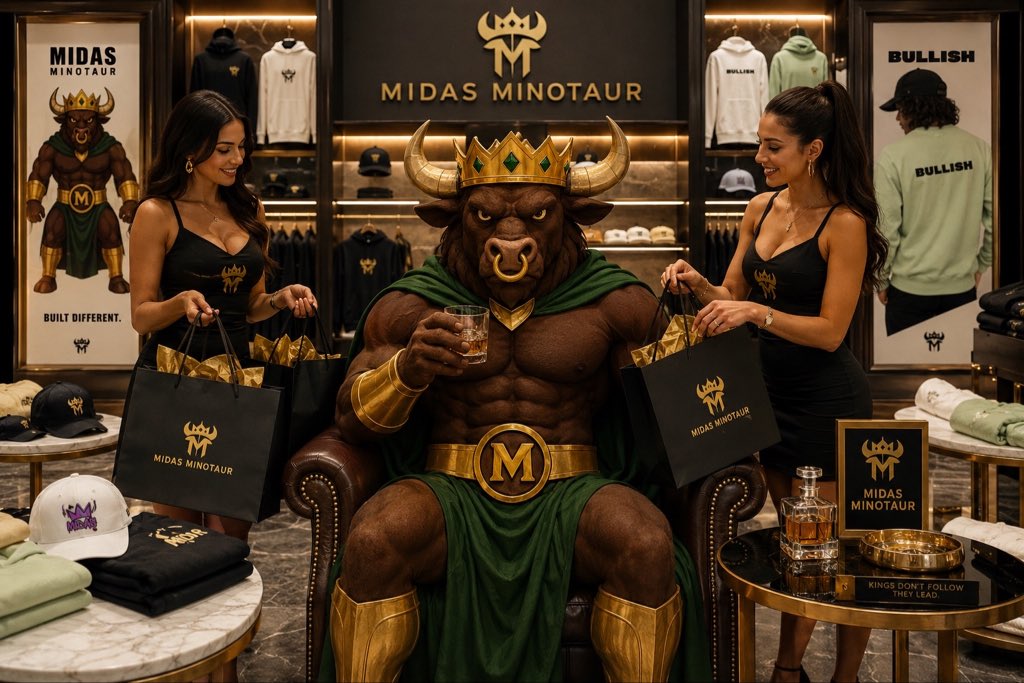 Midas_Minotaur's tweet photo. GmGm #GoldenGang 

Don’t forget about the coolest merch on the block chain!!!! https://t.co/9dplrtzb3N

I hope everyone has a great Tuesday https://t.co/9nF7rmKhb6
