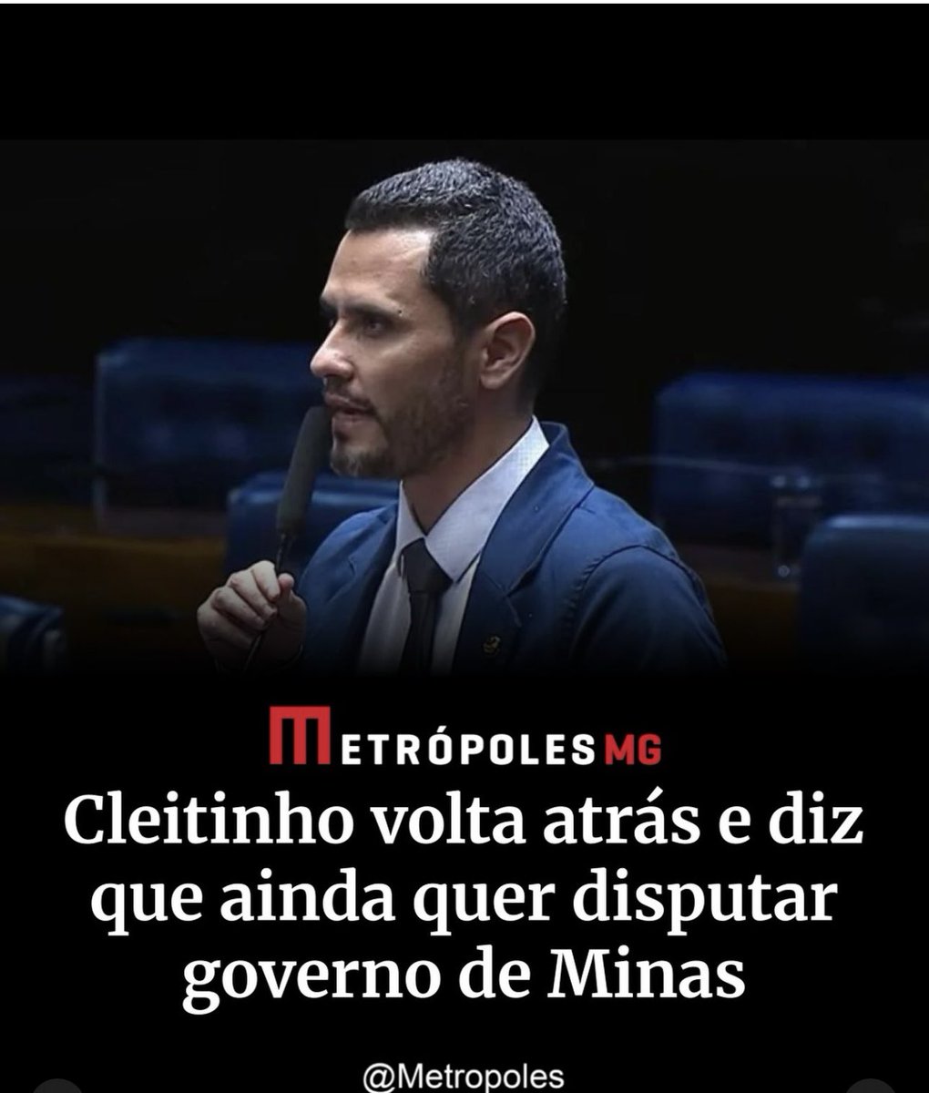 MARINESARALDI's tweet photo. Cleitinho volta atrás e diz que ainda quer disputar governo de Minas. 

Gente o que está acontecendo com o Senador Cleitinho? https://t.co/JarXwvUGBe