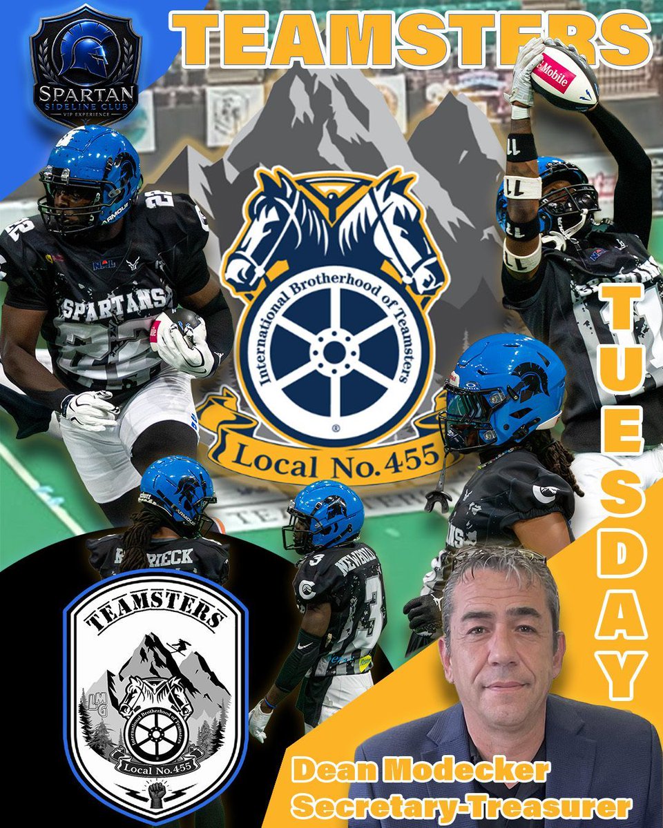 ColoSpartansNAL's tweet photo. 🏟️ TEAMSTERS TUESDAY SPOTLIGHT 🏟️
Union Pride, Spartan Power
The Colorado Spartans are breaking barriers not just in the game, but in the world of sports unions too.
#TeamstersTuesday #ColoradoSpartans #Teamsters #Local455 #ArenaFootball #UnionProud #TeamsterStrong https://t.co/OIdTMM9I6N