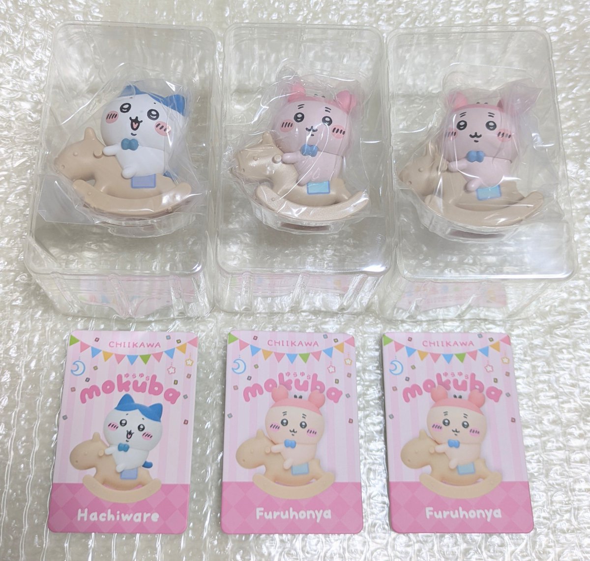 greentea2640's tweet photo. 【交換・譲渡】ちいかわ　ゆらゆら mokuba　フィギュア

譲 :  ハチワレ、カニちゃん (古本屋)

求 :  ちいかわ　or　定価 (1,210円)

※ハチワレはちいかわと交換のみ可

東京駅、池袋駅周辺等で直接手渡しのお取引き可能な方居ましたら検索からでも気軽にお声がけください。よろしくお願いします。 https://t.co/FrAZ2LwPcl
