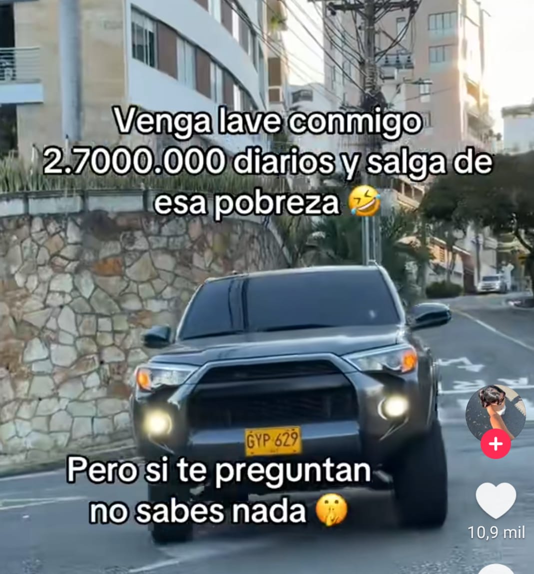 dianalunareja's tweet photo. No recuerdo a quién le contaba aquí que en tiktok sale pauta común y corriente para lavar plata en Colombia, pero ajá, a pesar de que la reporto, sigue saliendo. https://t.co/fivtx0N6k7