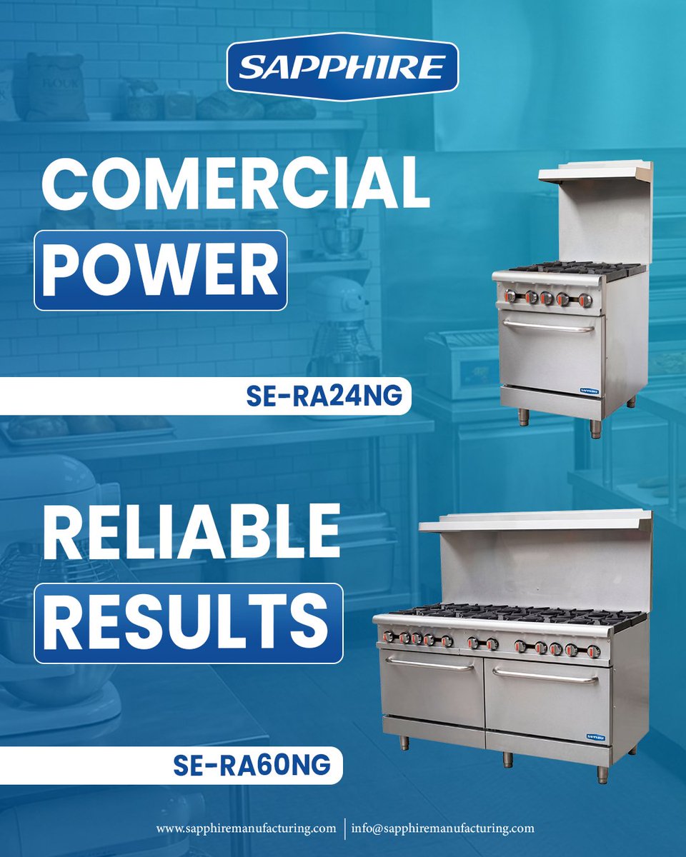 sapphire_ny's tweet photo. 🔥 Built for High-Performance Kitchens.

Commercial ranges designed for the demands of foodservice.

✅ 30,000 BTU burners
✅ Heavy-duty cast iron grates
✅ 200°F–500°F oven range
✅ ETL &amp; CSA listed

📞 718.543.2111

#SapphireManufacturing #CommercialKitchen #RestaurantRange https://t.co/EGEnnt5cwH