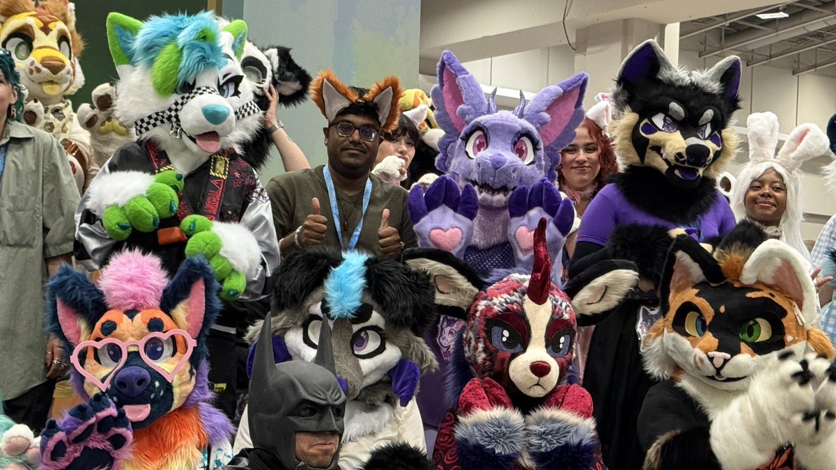 plasmarose15's tweet photo. Batman? What are you doing at the furry meet??? #otakon #otakon2026 #furry #fursona #fursuit https://t.co/oUnjPS05Do