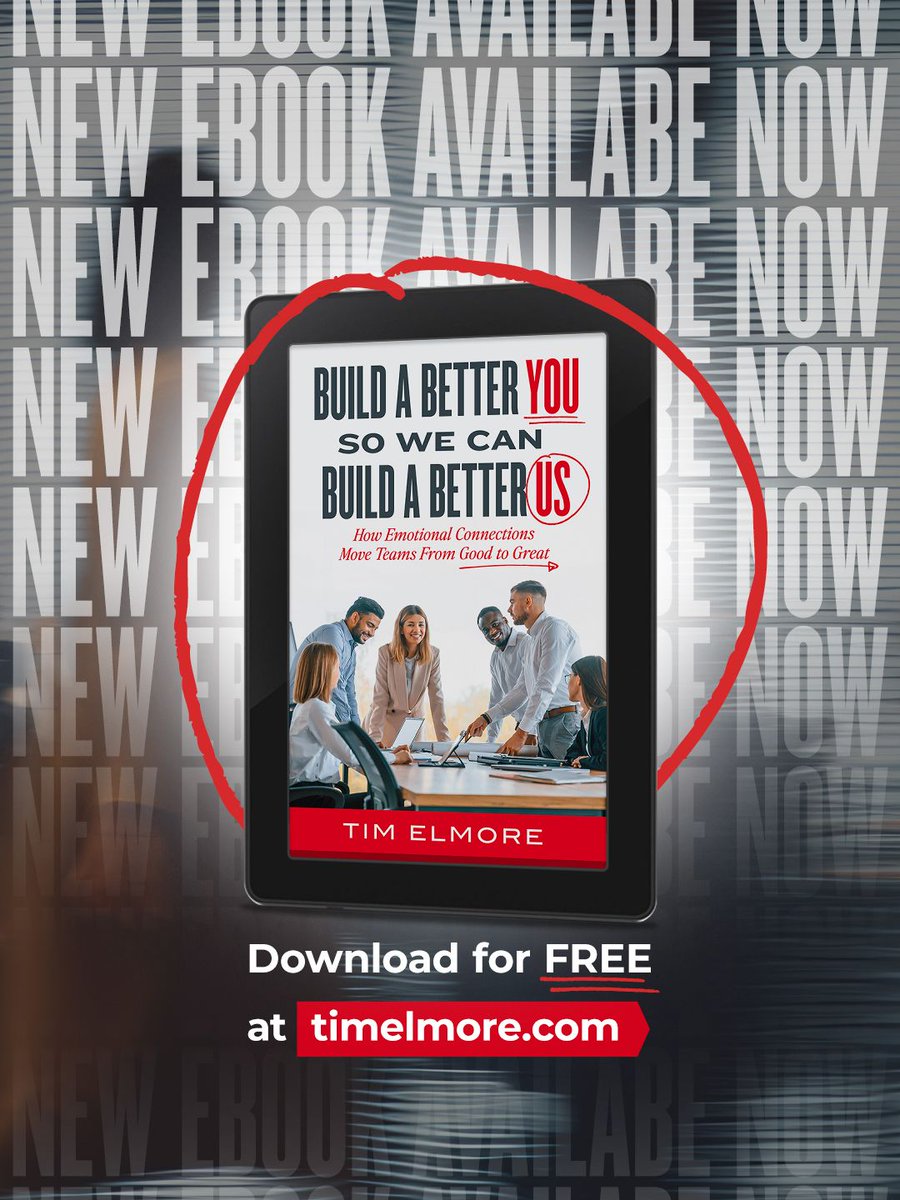 TimElmore's tweet photo. As artificial intelligence plays a larger role at work, emotional intelligence may become our greatest differentiator.

My new FREE eBook offers practical strategies to strengthen your EQ, deepen relationships and build a healthier team.

#FutureOfWork #EmotionalIntelligence #Leadership