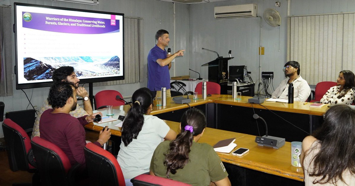 wii_india's tweet photo. The EIACP Centre- (Wildlife & Protected Areas Management), Wildlife Institute of India successfully organized an expert lecture by Mr. Jalal Ud Din Baba (Jalal Jeelani), acclaimed Science Filmmaker and Earth Journalist, on "Warriors of the Himalaya: Conserving Water, Forests, Glaciers, and Traditional Livelihoods."

The engaging session highlighted the importance of safeguarding the fragile Himalayan ecosystem through community-led conservation, sustainable water management, glacier protection, and preservation of traditional livelihoods. The lecture inspired researchers, students, and faculty to appreciate the interconnectedness of nature and the role of science communication in driving conservation action.

We thank Mr. Baba @jalaljeelani for sharing his invaluable knowledge and experiences with the WII fraternity.

@moefcc @wii_india @GobindsagarBha1 @EIACPIndia @wii_eiacp @CRamesh_WII @amarjeet_kaur10 @RuchiBadola2 @SACONCoimbatore @jalaljeelani

#WildlifeInstituteOfIndia #EIACP #Himalayas #WaterConservation #GlacierConservation #ForestConservation #TraditionalKnowledge #Sustainability #MissionLiFE #EnvironmentalEducation