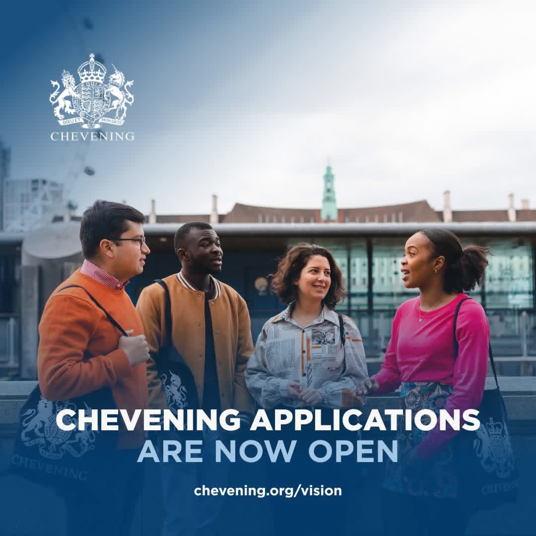 namibian_opp's tweet photo. The Chevening Scholarship, the UK Government’s global scholarship programme, is now open for applications for the 2027/2028 academic year. This prestigious award enables outstanding emerging leaders from over 160 countries to pursue a one-year Master’s degree in the UK.

Applications Open: August 4, 2026
Deadline: October 6, 2026

Eligibility:

✅ Citizen of a Chevening-eligible country
✅ At least 2 years of work experience (2,800 hours)
✅ Undergraduate degree equivalent to UK 2:1 honours
✅ Apply to 3 eligible UK Master’s courses
✅ Commit to returning home for 2 years after the award

What’s Covered:

✅ Full tuition fees
✅ Monthly living allowance
✅ Return flights to the UK
✅ Visa costs
✅ Arrival allowance
✅ Travel top-up allowance

Deadline: October 6, 2026

Apply now: https://t.co/EVCvrIFOV1