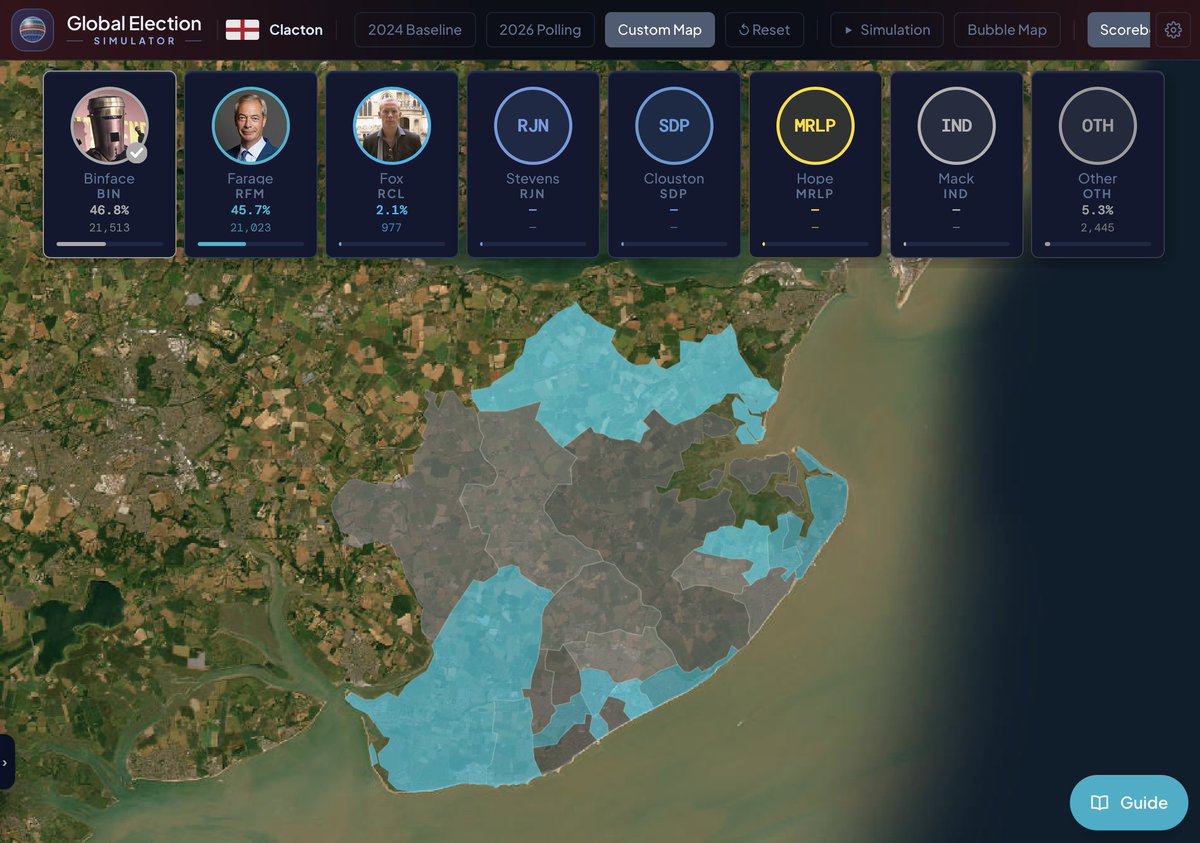 GlobalElectSim's tweet photo. ๐ฌ๐ง ๐จ ITโS BIN DAY! ๐จ The Clacton By-election Simulator predicts MP Binface! We just had to make one for the leader of the Recyclons @CountBinface ๐ช The Cosmos has spoken. YES WE TIN CAN! ๐๏ธ๐ธ#VoteBinface #YesWeTinCan #Clacton #BinDay https://t.co/hvmnybRmIr