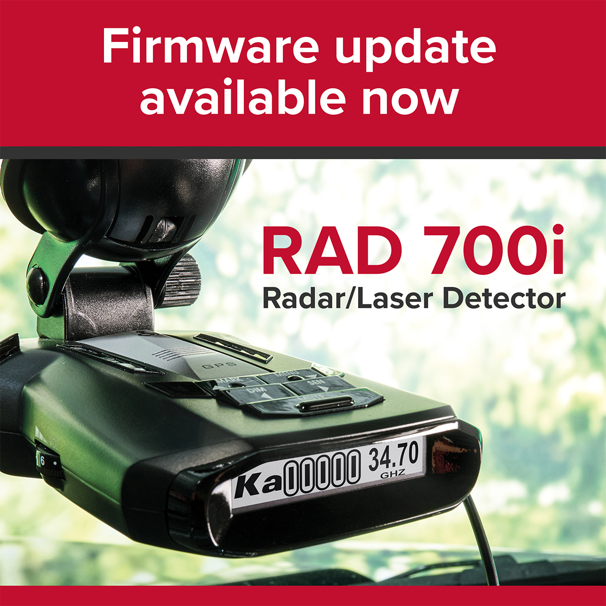 CobraElectronic's tweet photo. Cobra is excited to announce the release of firmware version 1.2.3.6 for the Cobra RAD 700i, which represents the most significant update yet for this radar detector. Backed by both lab and field testing, this update brings all-new performance upgrades to the Cobra RAD 700i. To view the full release notes and test results, check out our product page: https://t.co/dJUTv4CujA