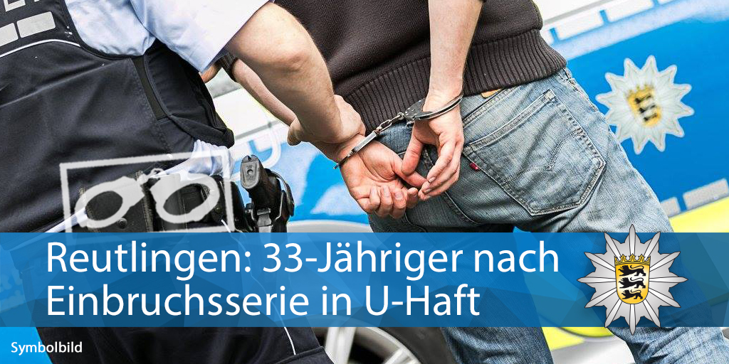 PolizeiRT's tweet photo. #Festnahme
🚨 Unser Polizeirevier #Reutlingen konnte nach einer #Einbruchsserie in der Reutlinger Innenstadt drei Tatverdächtige ermitteln. Ein 33-Jähriger sitzt in #UHaft.
ℹ️ Alle Infos: https://t.co/NPqgJNtosN https://t.co/LMoaofgFGv