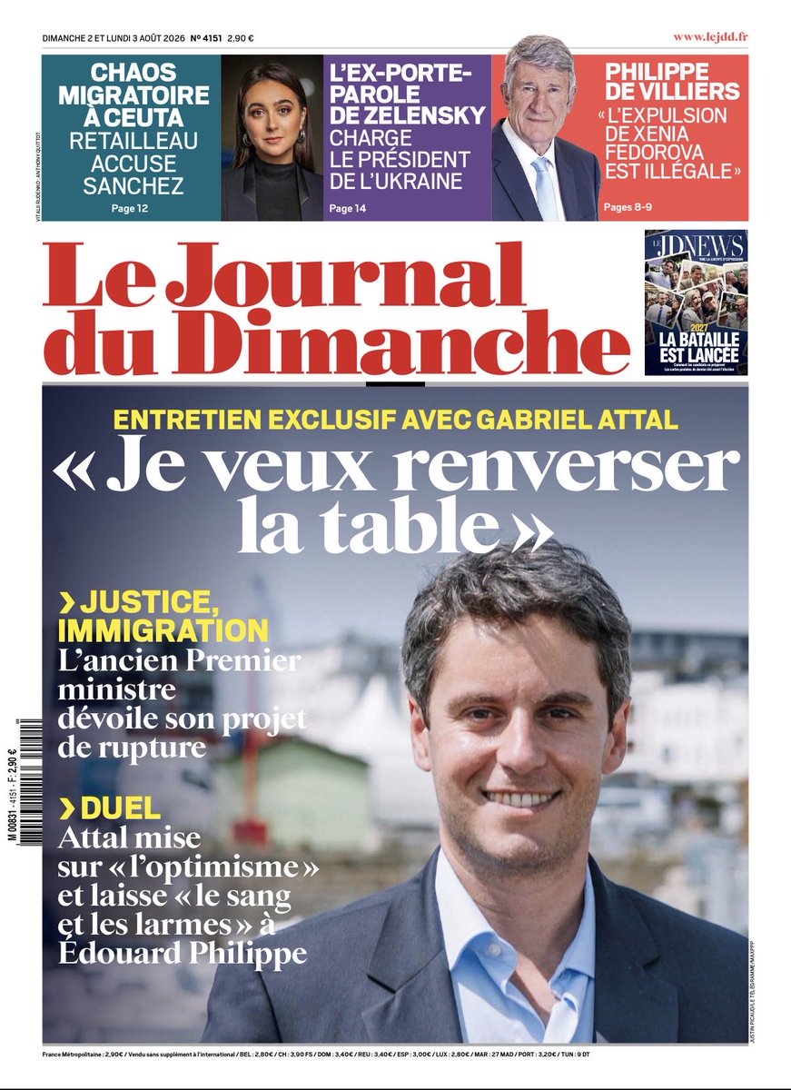 Brevesdepresse's tweet photo. ⚡️🇫🇷INFO -« On ne peut pas faire campagne sans le groupe #Bolloré », a récemment confié Gabriel #Attal à un proche, rapporte L’Express. L’ancien 1er ministre d’E.#Macron compte ainsi sur l’influence de l’extrême droite médiatique, pour gagner en visibilité à l’approche de 2027... https://t.co/Tb8CXaCQAe