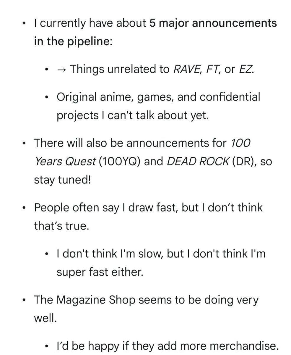 subordone's tweet photo. #FairyTail
#FairyTail100YearsQuest
-re Fantasia timeline
- 5 major announcements https://t.co/zPxN8Dl22C