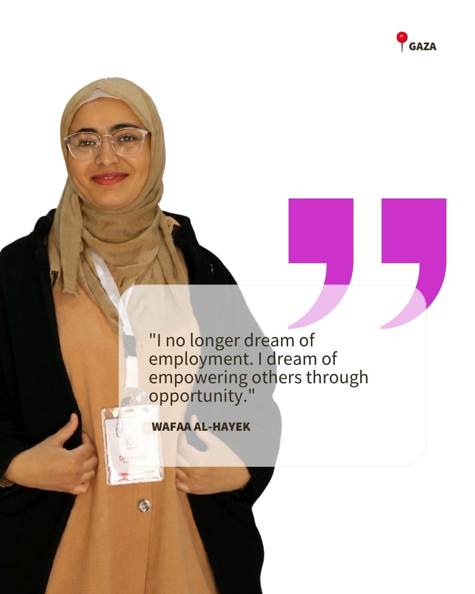 LeadersOrg's tweet photo. From power outages to the Top 150 innovators. 💙

Wafaa Al-Hayek is turning resilience into opportunity through #Digiwork.

"I no longer dream of employment. I dream of empowering others through opportunity." ✨

Funded by GIZ in Palestine. 🌍 https://t.co/kF8wfRtnGM