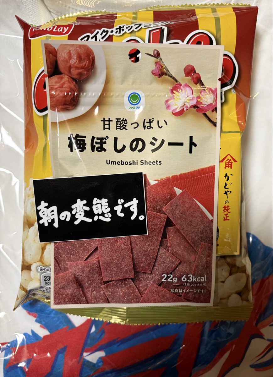 TNchan7's tweet photo. 梅ぼしのシートとポップコーン🍿

#あくびのラジオ体操配信 https://t.co/MKED8Vwiql
