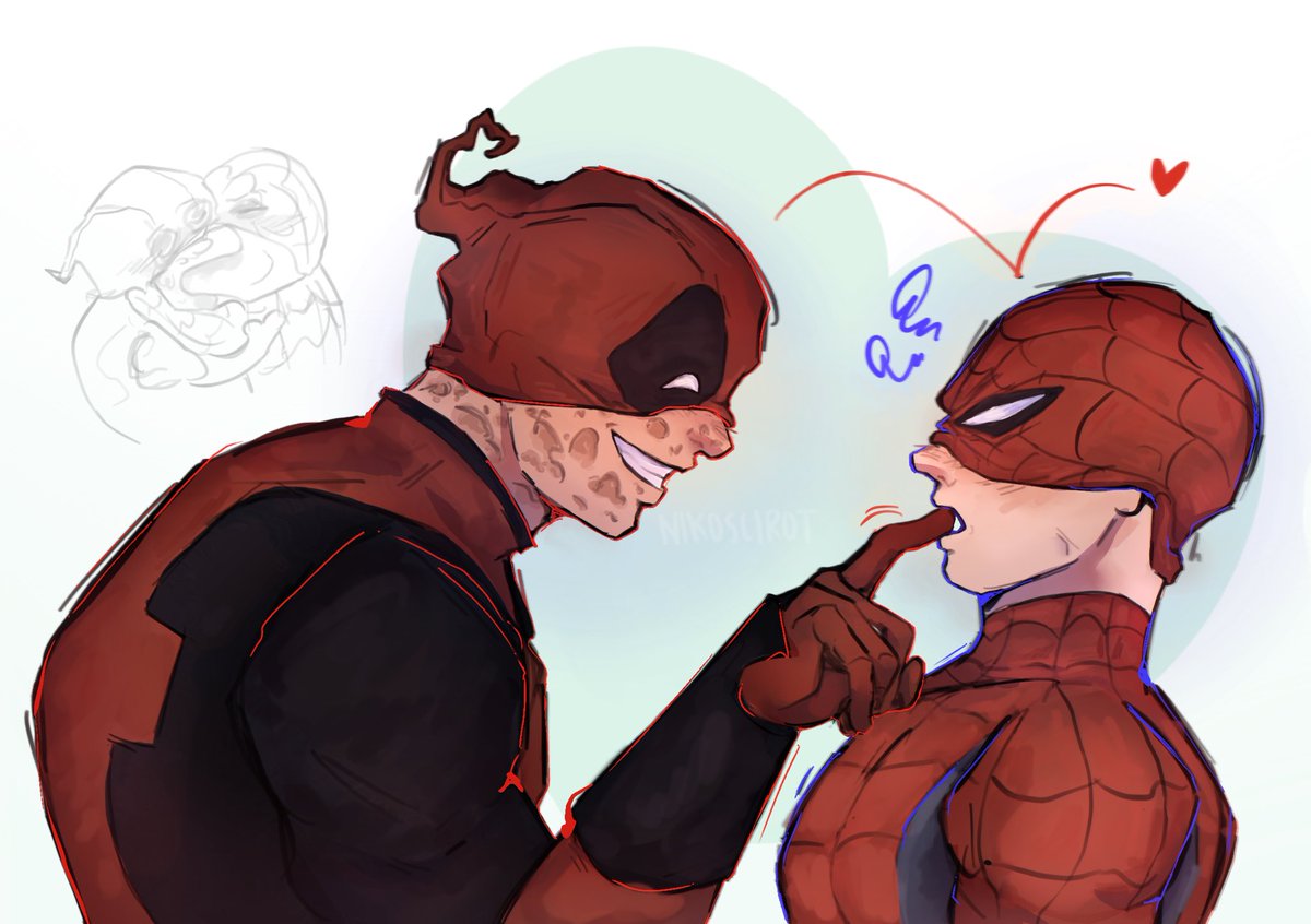 nikoscirot's tweet photo. spidey wants a kiss kiss #spideypool https://t.co/vnZRPaY0cU