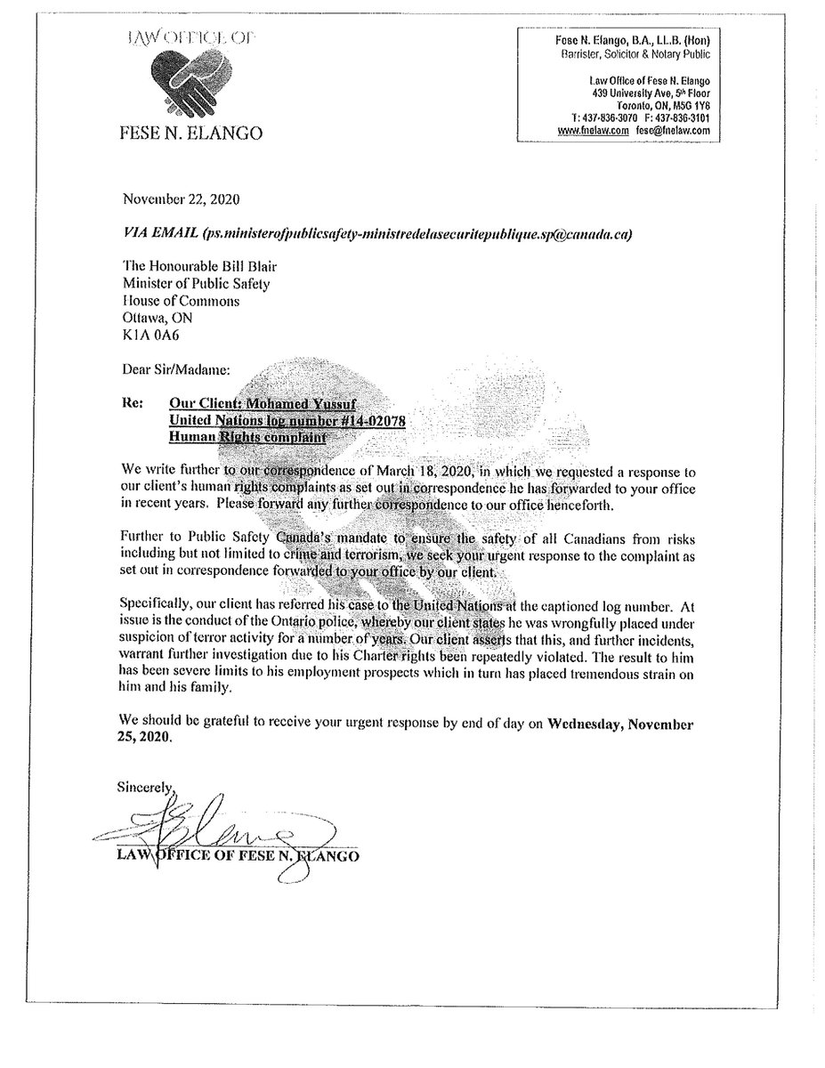 MAYussuf1's tweet photo. @fordnation 
DEAR THE UNITED NATIONS COMMITTEE PLEASE CAN YOU ANSWER MY QUESTION,THE QUESTION I ASK FOR THE UNITED NATIONS COMMITTEE WAS THAT THE MINISTER OF PUBLIC SAFETY CANADA COMMITTEE DENY TO ANSWER MY LAWYER FESE ELANGO ABOUT MY FAMILY HUMAN RIGHS CASE. PLEASE THE UNITED NATIONS COMMITTEE WHAT IS YOUR ADVICE REGARDING MY FAMILY HUMAN RIGHTS CASE.PLEASE THE UNITED NATIONS COMMITTEE VISIT MY WEBSITE https://t.co/UHfQ5Pl7sZ
