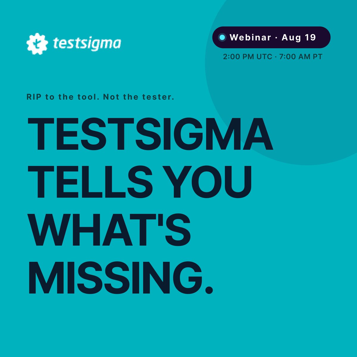 testsigmainc's tweet photo. The role just got promoted. Know more on Aug 19.