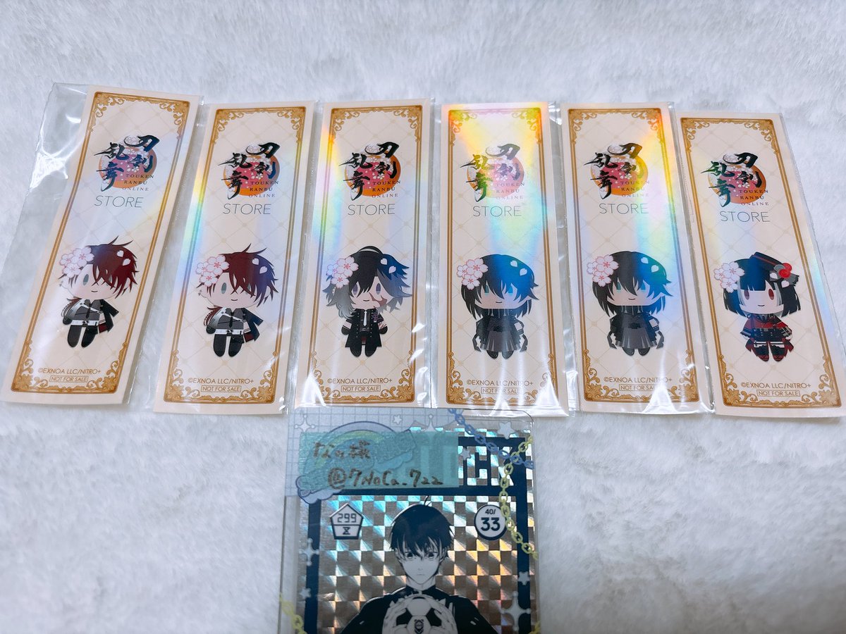 7NoCa_7zz's tweet photo. 【交換】 刀剣乱舞 とうらぶ 刀剣乱舞STORE 特典 千社札風ステッカー 御伴散歩

譲▷ 後家 実休 孫六 京極
求▷ 火車切 肥前・雲生（友人分）

✤郵送📮になります。
✤火車切単体も検討しますが、雲生もしくは肥前含む交換希望。

お気軽にお声がけください🌱 https://t.co/dT9IVBPLn0