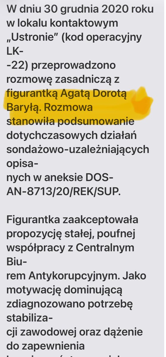 aw_boles46625's tweet photo. Panie Ministrze @MKierwinski pani Agata Baryła Prokurator popełniający przestępstwo korupcji poprzez tajną współpracę agenturalną z CBA. Ignorując postępowania karne z art.160kk i 231kk w swojej sprawie. Chce używać Policji de facto we własnej sprawie. Bardzo proszę o objęcie nadzorem tych działań, jestem do dyspozycji w sprawie przekazania dowodów na te popełniane przestępstwa. Policja to nie jest instrument do załatwiania porachunków i matactwa w obawie przed odpowiedzialnością karną skorumpowanej Prokurator we własnej sprawie. Wiem, że w konfrontacji z tą grupą po Ziobrowych przestępców mam małe szanse ale mimo tego proszę Pana o interwencję.