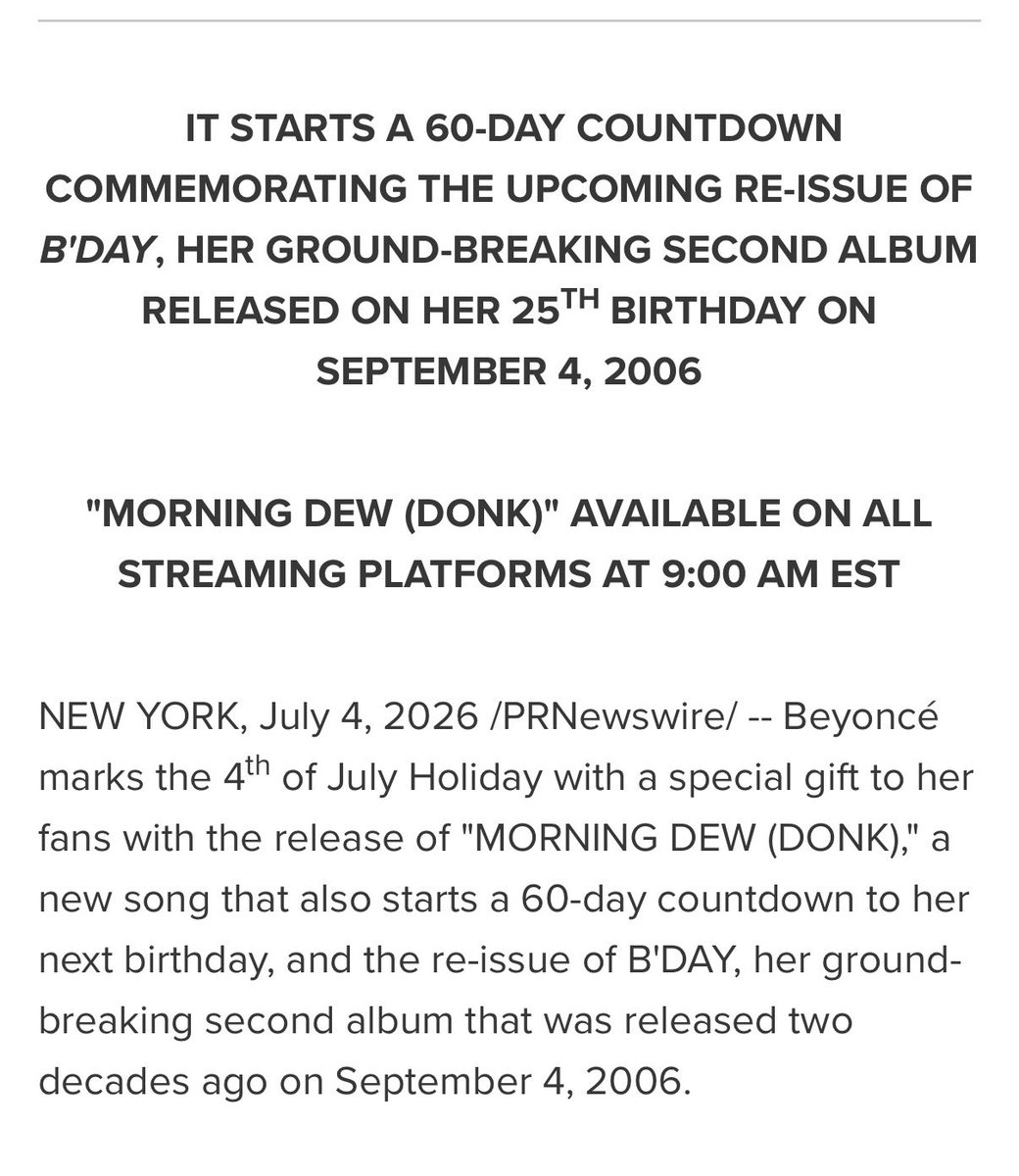 B7Album's tweet photo. .@beyonce give us pre-orders for the 20th Anniversary edition of B’DAY https://t.co/Pqy7JH158w