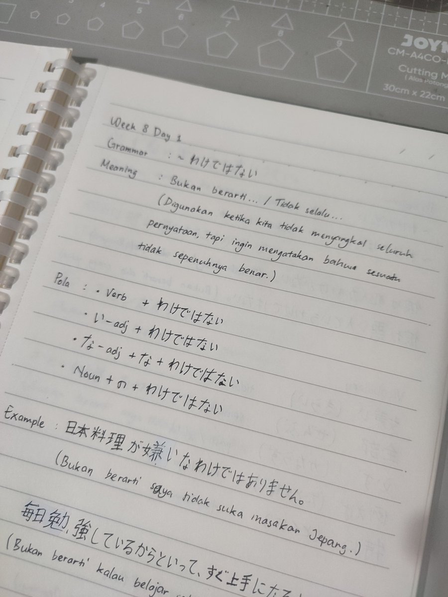 _twtbyhonay's tweet photo. Day 56 learning Japanese 🇯🇵

〜わけではない✨

Sering banget dengerin bunpo ini waktu nonton anime atau dorama.

〜わけではない → (bukan berarti...)

あなたのことが好きというわけではない。
(Bukan berarti dia menyukaimu.) 😌 https://t.co/3hCoEZm4Vc