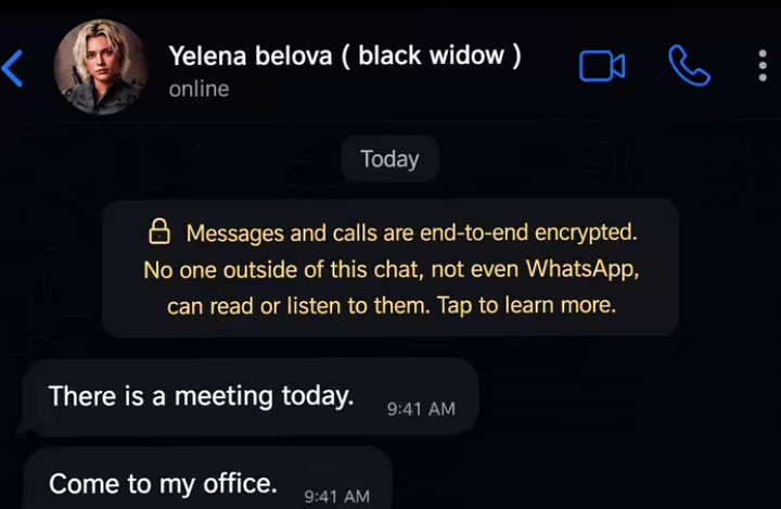 Pixelvibe07's tweet photo. POV: Yelena asks you to come to her office

"On my way" 

Every Marvel fan's dream notification. 😂🕷️ https://t.co/0QRzErfldi