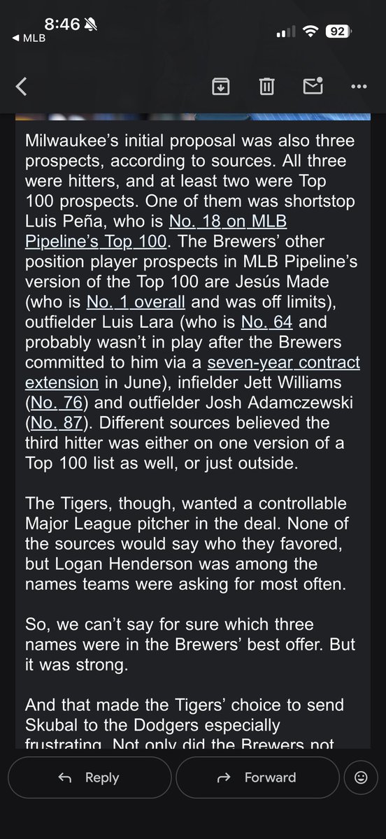 ron_torrance11's tweet photo. From @AdamMcCalvy for everyone saying the Brewers didn’t “try” enough for Skubal. https://t.co/OBDvOdjaB4