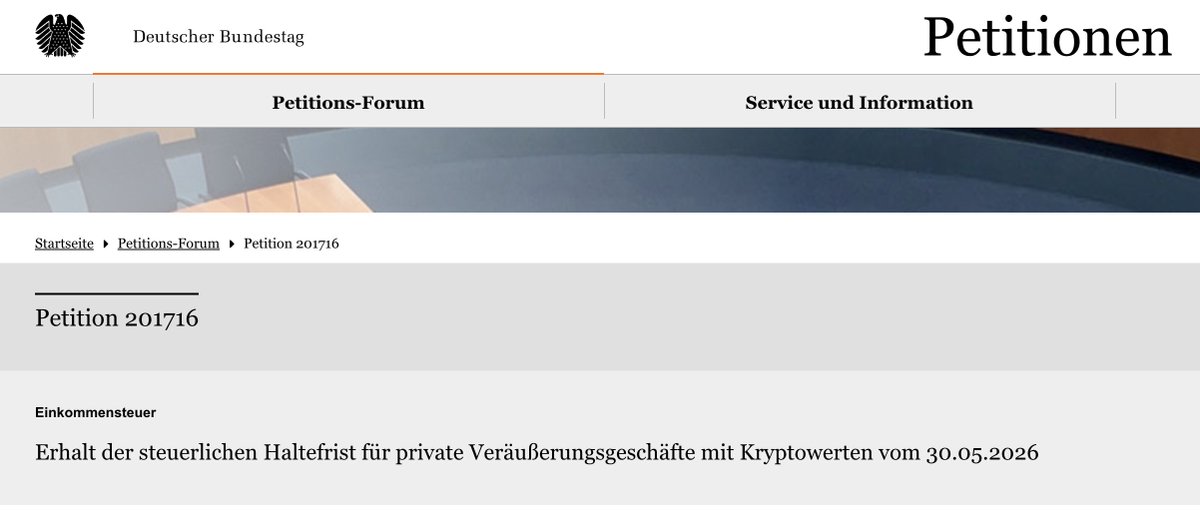 bitcoin2go's tweet photo. 🚨 📢 ENDLICH! - Die Petition zum Erhalt der steuerlichen Haltefrist bei Kryptowährungen ist jetzt online!

Jetzt kommt es auf uns alle an!

Wer langfristig investiert, Verantwortung übernimmt und auf verlässliche Regeln setzt, darf jetzt nicht schweigen.

Nehmt euch zwei Minuten und zeichnet die Bundestagspetition mit. Jede einzelne Stimme erhöht den politischen Druck und zeigt: Diese Regelung ist vielen Menschen wichtig.

Nicht abwarten. Mitzeichnen. Weiterleiten. Freunde, Familie und Bekannte informieren.

Je mehr Menschen jetzt handeln, desto schwerer kann dieses Anliegen ignoriert werden. 👇🏽

https://t.co/zMq0jUFctb

Danke an ALLE UNterstützer und diejenigen, die diese Petition ermöglicht haben! 🙏