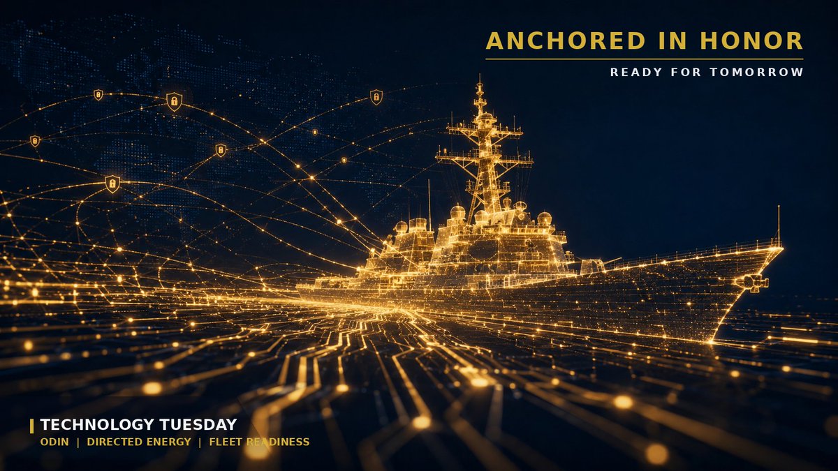 Giesler_LLC's tweet photo. Technology Tuesday | ODIN
The future of naval warfare isn't science fiction- it's already at sea. The Navy's ODIN system dazzles UAS sensors rather than destroying them- one of the fleet's first operational shipboard lasers.
Advanced capability needs secure networks behind it. https://t.co/7WKUF8K19c