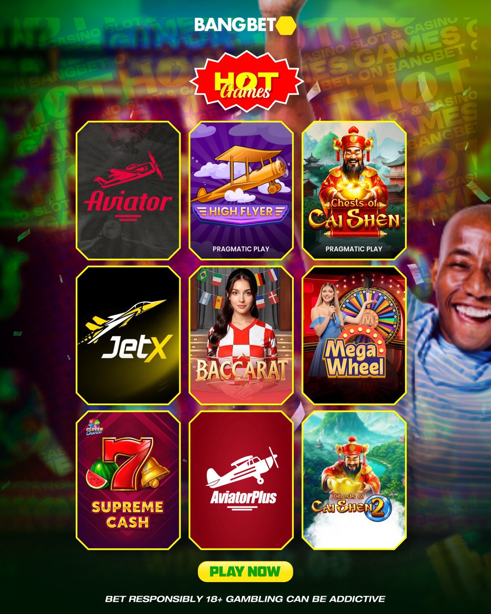 BangbetNaija's tweet photo. Not sure what to play? 🤔
Here are today's HOT & trending casino games — Aviator, JetX, Baccarat, Mega Wheel and more!
Pick your favorite and visit https://t.co/v8mDMRSorK to play.
#Bangbet #MoreThanWin https://t.co/CqAQ3AKoXo