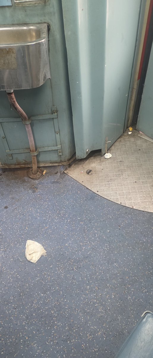 avsar22's tweet photo. This India trip taught me something: Indian rails are just decorated on news channels and media. The real situation is still the same. This time I am travelling from Durg to Bokaro Steel City by train 13426/St Maldatown Express. 

The situation is even more horrible here.

Let us talk about the regular stuff. It is running around 2 hours late. Forgiveable, considering the track record.

I am in 2 AC, the best this train provides and check the pictures showing the cleanliness. 

+ both the flushes of both the western toilets are broken since the very start and I have already received a regret from @RailMadad @Railmadad_DBG . 

Very annoyed, frustrated, and sad!

 An appeal to all the so called media houses, please don't get lost in propaganda distribution and raise the real issues. 
@RailMinIndia @AshwiniVaishnaw @RailwaySeva 

Ps: The crap was cleaned later, but the flush still remains non functional.