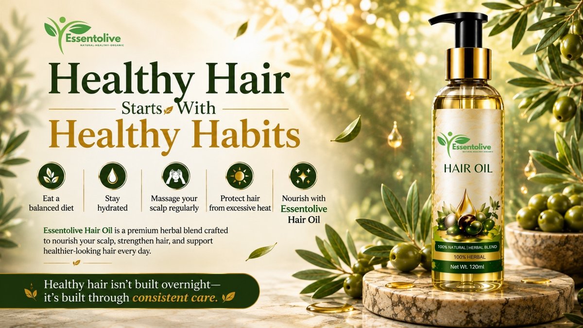 Essentolive's tweet photo. 🌿 Hair fall starts with the right care—not harsh treatments.
#HairCare #HairFall #HealthyHair #HerbalHairOil #NaturalHairCare #Essentolive #ScalpCare #BeautyTips https://t.co/R9tC7cK2UJ