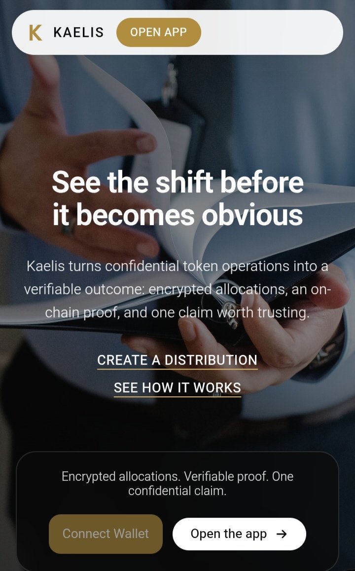 KaelisdApp's tweet photo. The future of token distributions isn't public spreadsheets on-chain.

It's confidential, Sybil-resistant, and verifiable.

That's why we built Kaelis with @HumnPassport  and @iEx_ec . 

For private payroll, vesting, grants, and airdrops without sacrificing trust. https://t.co/WTv5OjcD9k