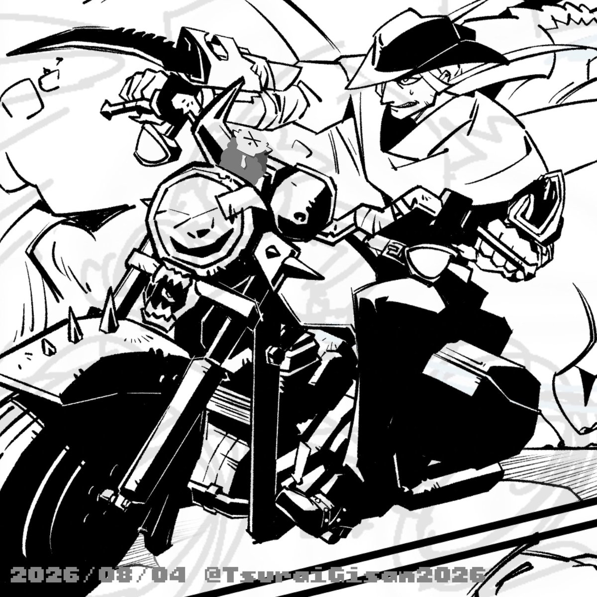 TsujiG2021's tweet photo. 汚染された世界で戦いながら生きる
創作SFバトルBL漫画【 DUSTxLOVERS 】
の人物紹介をこれから投稿していきます！

🦈キャラクター紹介🦈
　　-主人公たち-

🟥エイリック🟥
金にがめつい(？)賞金稼ぎ。人相が悪くガサツ
な男性だが、子供には優しい。戦闘能力が異様に高い一般市民。

下に続きます↓ https://t.co/BL9X6p9MWy