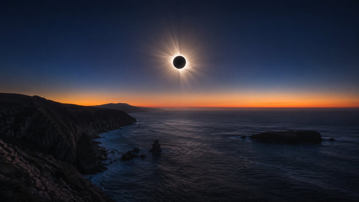 moondailys's tweet photo. Celestial Shadow Over the Wild Coast https://t.co/uNEI3oElYb