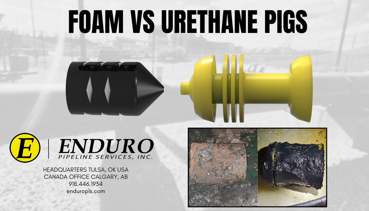 EnduroUSA's tweet photo. Foam or urethane? It depends on your needs. Discover which pig suits your pipeline best: https://t.co/4IlctY0ipk #PipelineCleaning #PipelinePigging #CleaningPigs #PipelineOperations #PipelineIntegrity #EnduroPipeline https://t.co/RwzNBFciJt