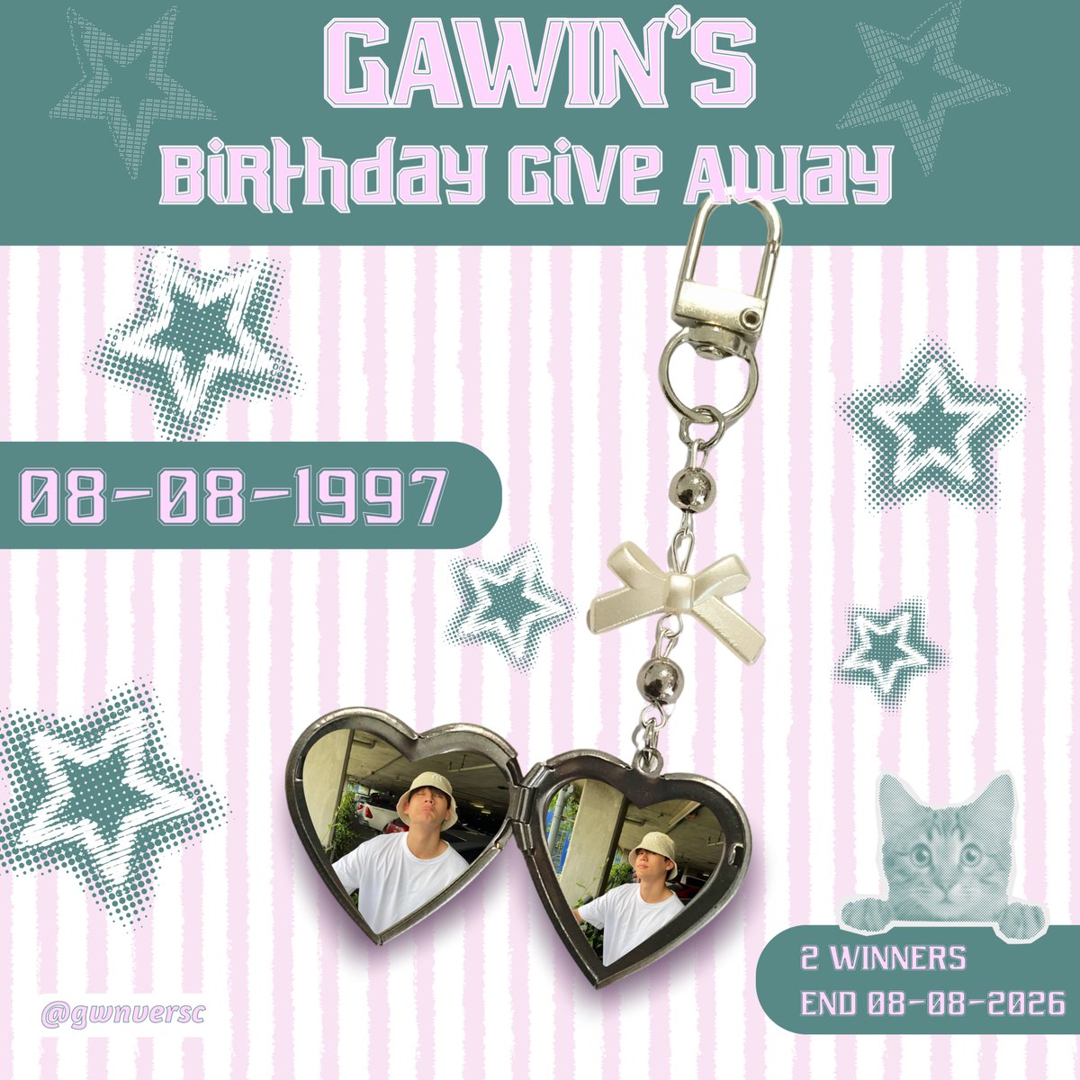 gwnversc's tweet photo. birthday means giveaway time! 🐧✨

karena bentar lagi ultah Gawin, aku mau ngadain mini giveaway heart locket keychain for 2 winners. 

rules: 
♡ RT &amp; follow @bitsbyva on IG 
♡ rep di tweet ini with #GoneAwayGAWIN + your fav pic of our lil G &amp; follow proof

closes: Aug 8, 2026 https://t.co/ieClqrG1ih