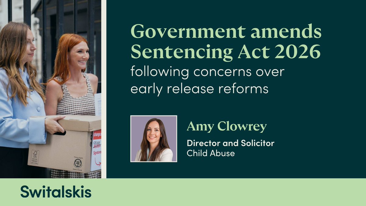 Switalskis's tweet photo. After months of campaigning, The Government has announced changes to the Sentencing Act 2026, confirming that people convicted of rape, serious child sexual offences and grooming offences will now be excluded from planned early release reforms.

Read more: https://t.co/98iChUHDz1 https://t.co/2BU9x1NrWY