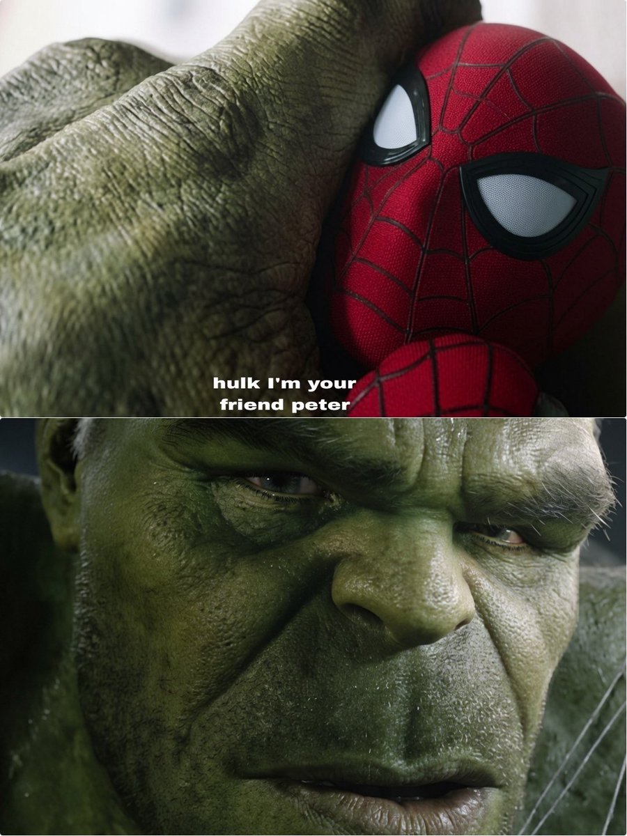 Dark_nightttsss's tweet photo. Hulk says, "Banner forgot, but I don't." 🤯

But here's the problem...

Hulk was off-world for almost all of Peter's Avengers journey and never actually met Spider-Man or peter.

So... what exactly is Hulk remembering? 👀 https://t.co/V1jodafaAL