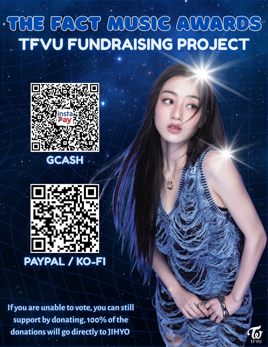 TFVUnion's tweet photo. ONCEs, we’re opening a donation drive exclusively for JIHYO! 🧡

If you have extra funds, please consider donating to help secure another win for her. Let’s make this the best gift before her Waterbomb performance! 🔥

✅ Gcash: 09285548829
✅ Ko-fi: https://t.co/lT5UIFXKCd https://t.co/G6JQpG21x1