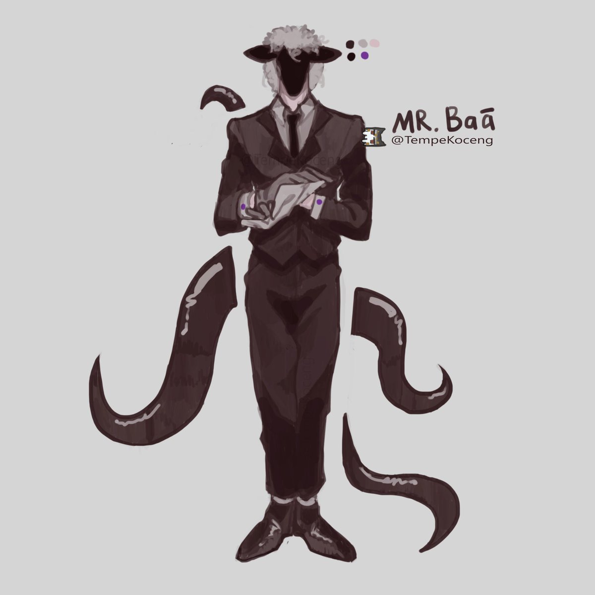 TempeKoceng's tweet photo. Meet my #eldritch entity OC, Mr Baa.

-Offers contracts to borrow his power in exchange for your soul. 
-Cannot speak so he would write or use sign language. 
-When angry, his shriek sounds a mix of sheep, dinosaur, techno &amp; sonar.

+tags[ #art #smallartist #sheep #oc #horror ] https://t.co/n1k8W0nHpw
