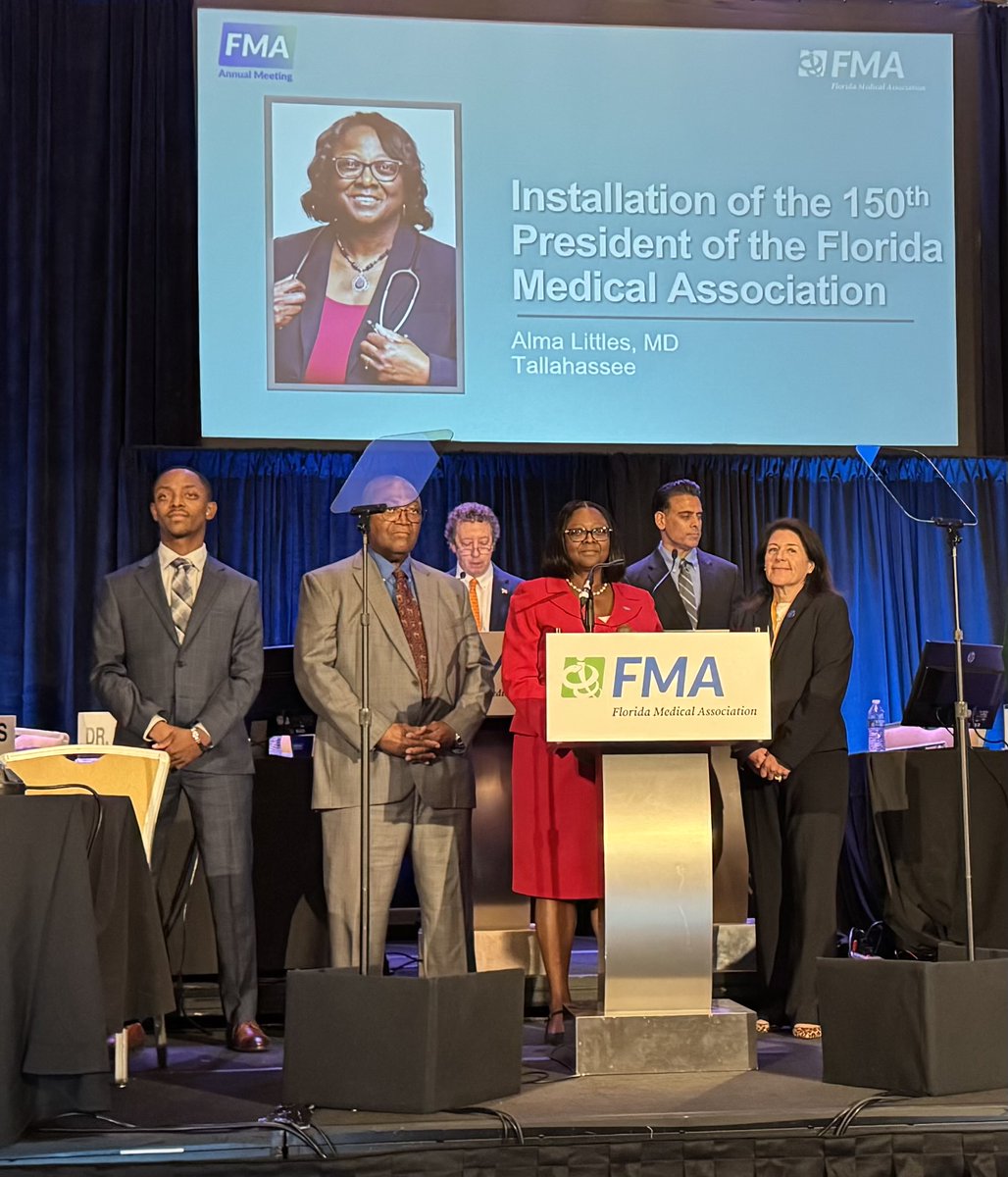 _FAFP's tweet photo. Congratulations to FAFP Past President & Dean of FSU College of Medicine, Dr. Alma Littles, on her installation as the 150th President of the Florida Medical Association!
#FAFP #FMA #President #FSUCOM #familymedicine