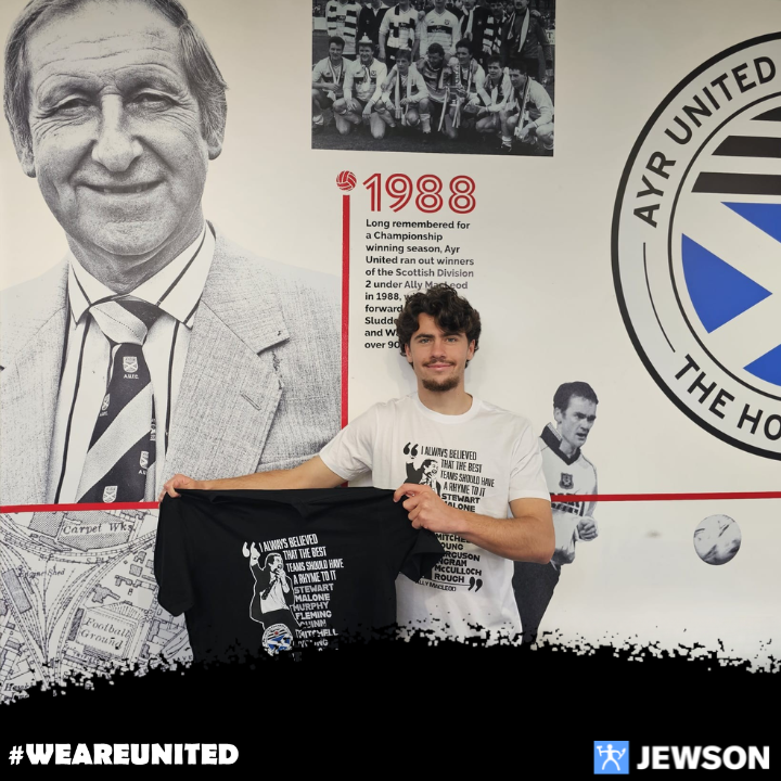 AyrUnitedFC's tweet photo. 🆕 Our new Ally MacLeod tee now in stock.

Available in our Club Shop and Online.

🛒 https://t.co/NuFBfDEXiP

#WeAreUnited https://t.co/Osr2tZNX5g