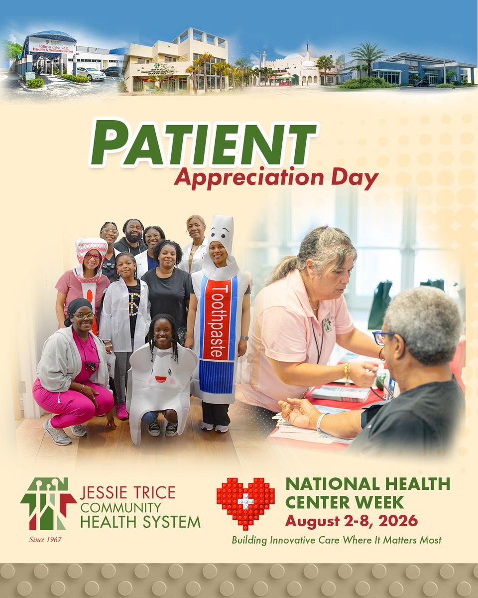 JessieTriceCHS's tweet photo. Our patients are at the heart of everything we do. Thank you for trusting #JessieTriceCHS with your health and allowing us to care for you and your family. It's our privilege to be part of your healthcare journey.
#PatientAppreciationDay #NHCW26 #JessieTriceCHS https://t.co/2cS7fJ3jha