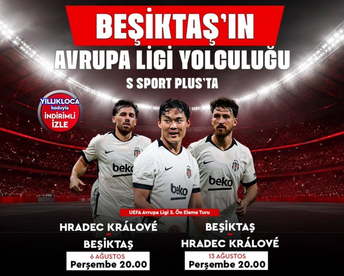 17donanma's tweet photo. Beşiktaş'ın Avrupa yolculuğu devam ediyor. 

6 Ağustos 2026 Perşembe 
Yayın: S Sport Plus 
Saat 20.00
Link https://t.co/XI13E1ORNJ https://t.co/IXhaeC5EwJ